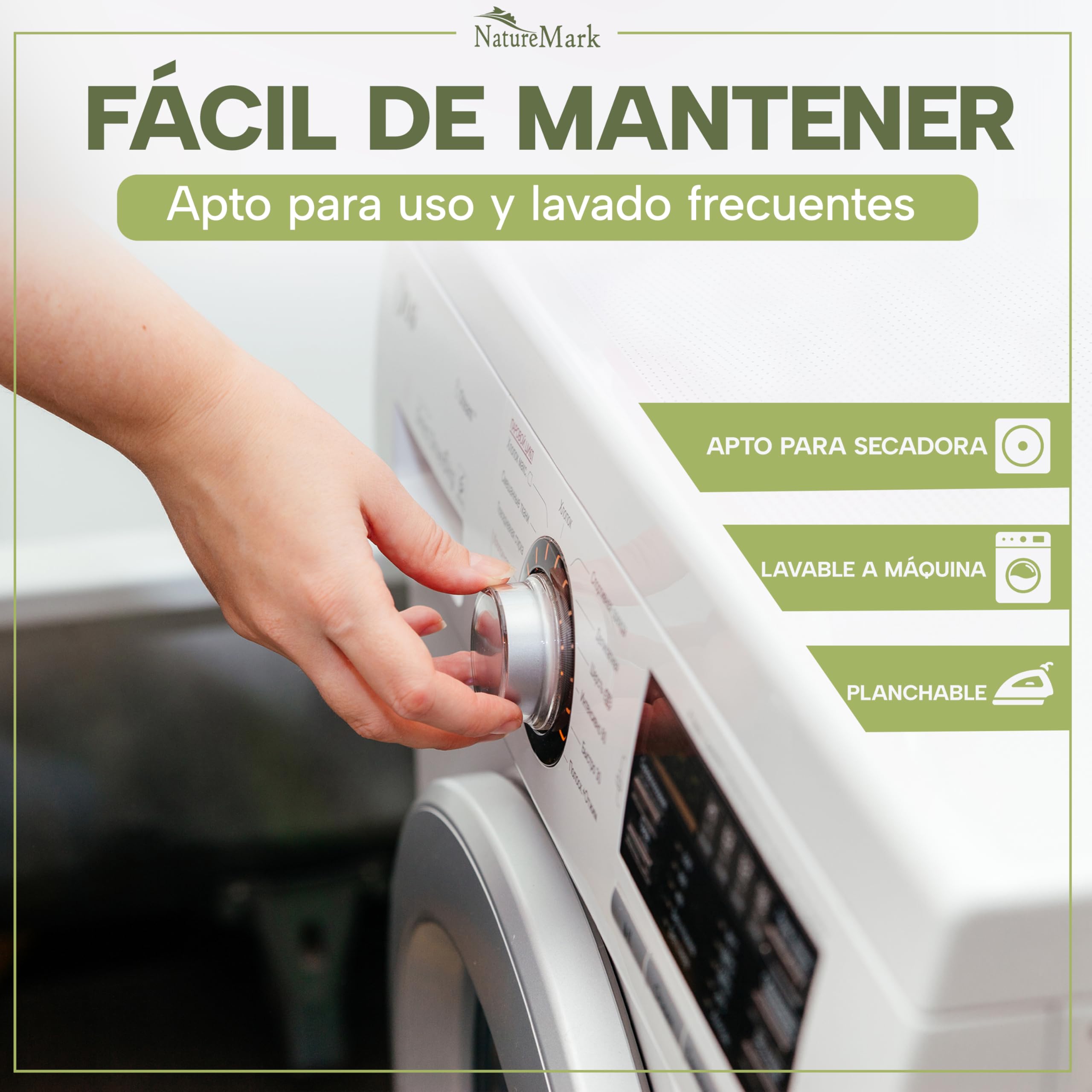 NatureMark Toallas de Invitado – Pack de 12 (30x50 cm), 100% Algodón, Certificación Oeko-Tex, Suaves, absorbentes y fáciles de cuidar – para baño, Invitados y SPA – Color Blanco