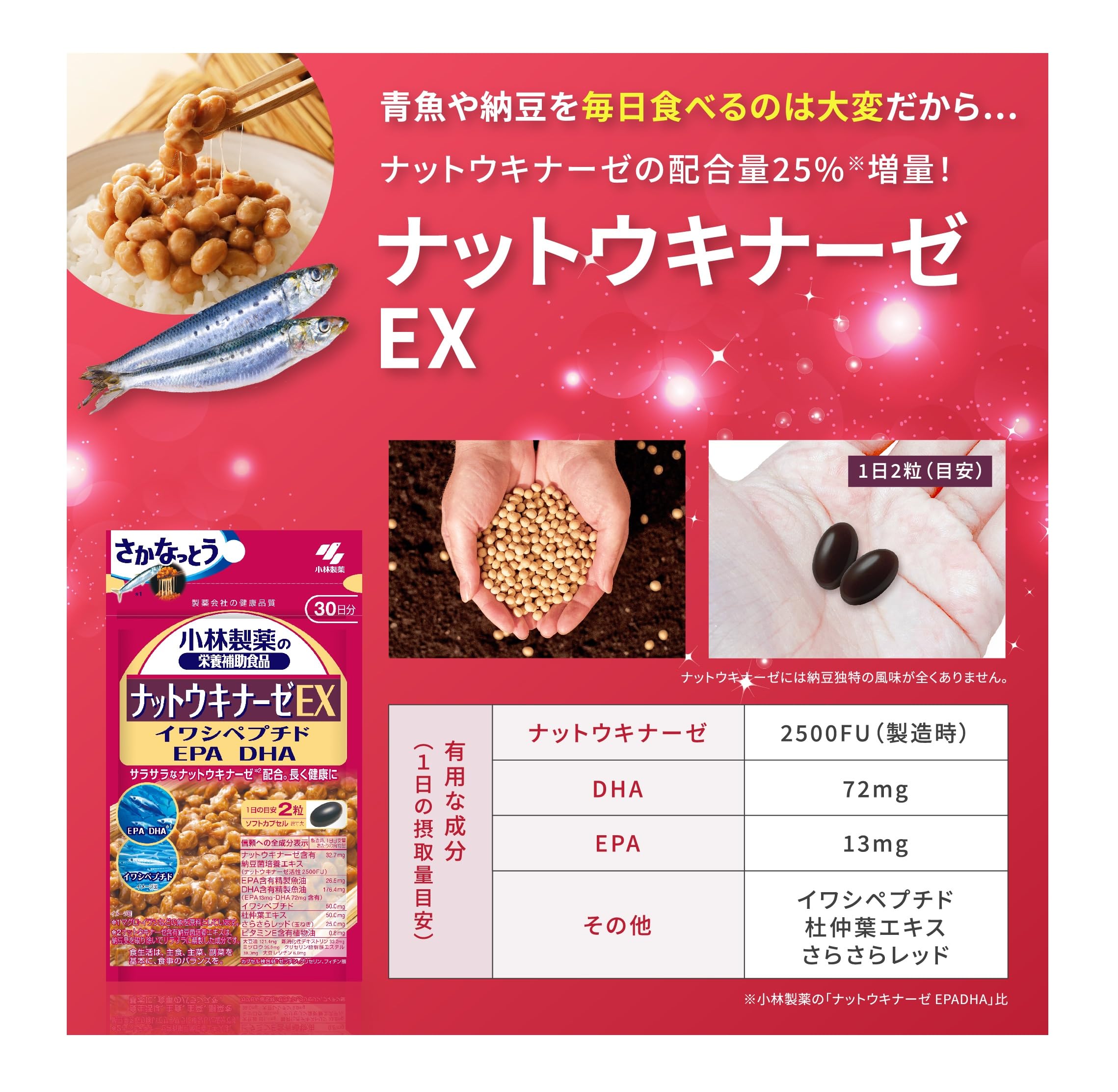 Amazon | 小林製薬の栄養補助食品 [ 公式 ] ナットウキナーゼ EX