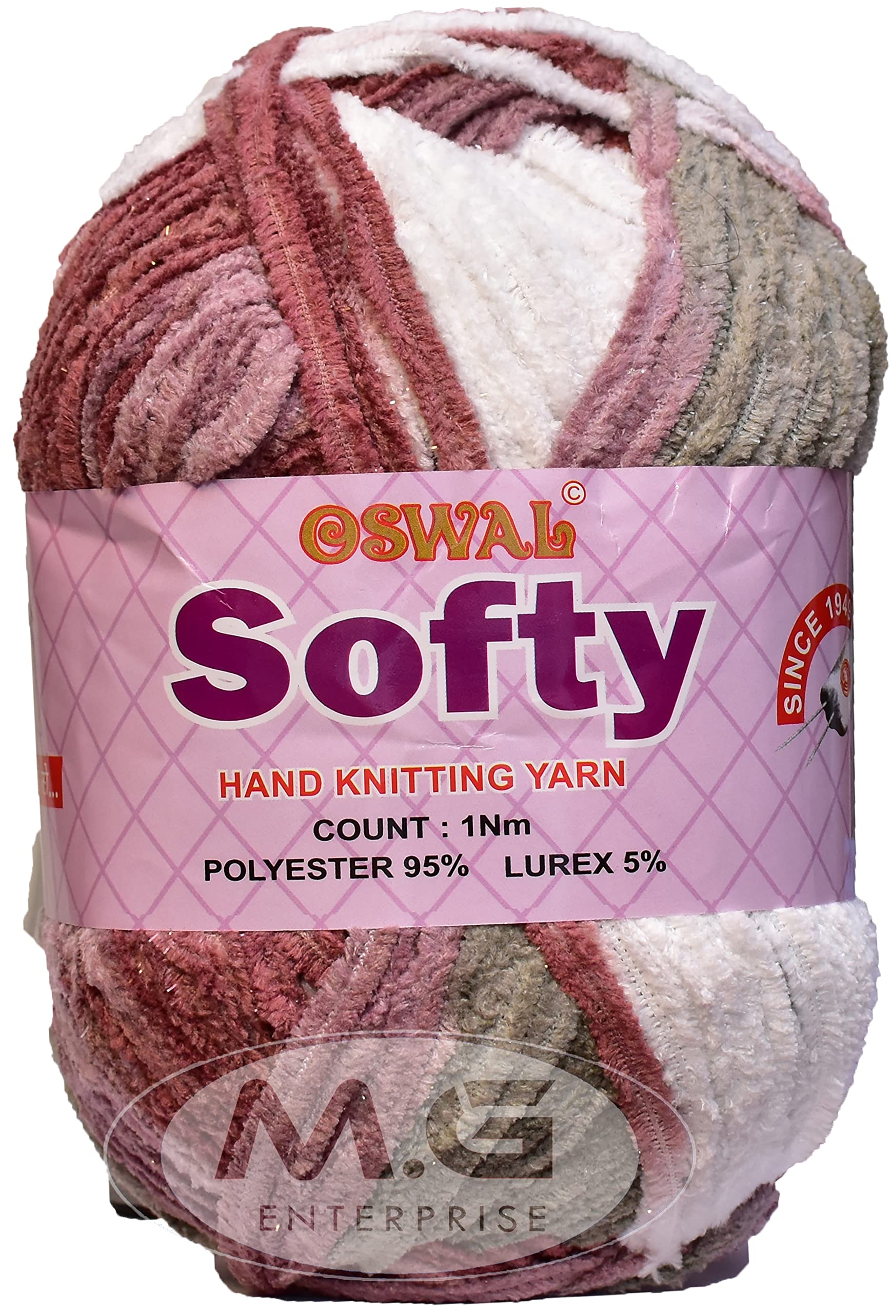 OSWAL Knitting Yarn Thick Chunky Wool, Softy Mud Mix 300 GMS Best Used with Knitting Needles-MB Art-IFE