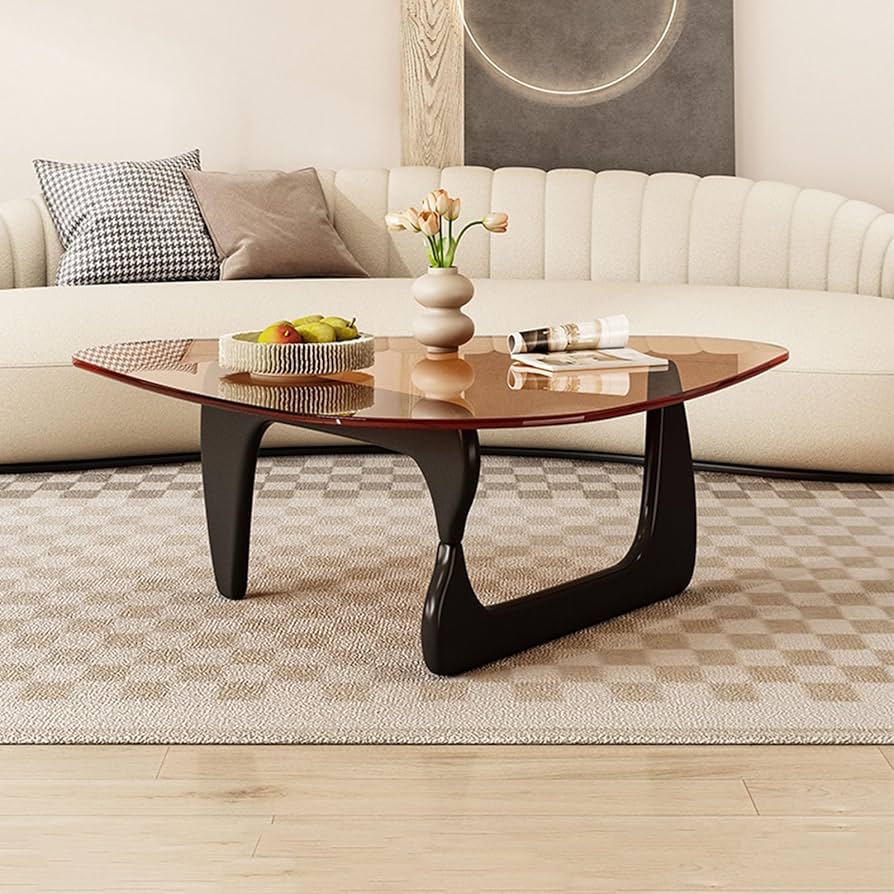 ガラステーブル 木製脚 コーヒー珈琲テーブル サイドテーブル 机