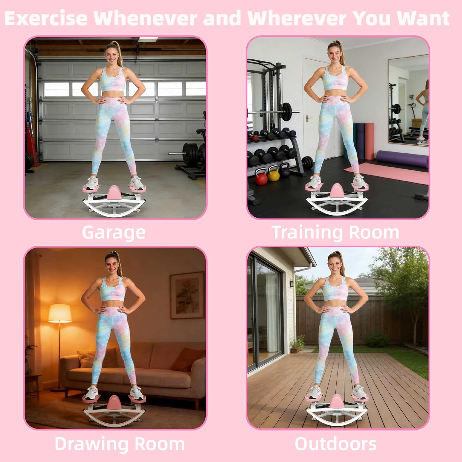 Rocking Stepper for Exercise at Home, Side-to-Side Stair Stepper Machine with Resistance Bands, Low-Impact Glute & Thigh Exerciser, 330 lbs Capacity, Quiet LCD Display & Non-Slip Mat Included