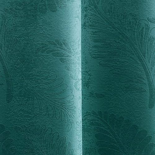 Miniatura 4 de WARM HOME DESIGNS Par de 2 paneles divisores de ambientes extra anchos de 108 x 120 pulgadas en relieve con hojas 3D. Las cortinas de piso a techo