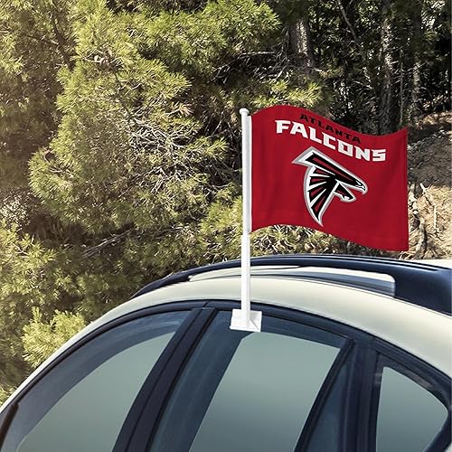 Vista 96 de Rico Industries NFL Double Sided Car Flag - 16" x 19" - Strong Pole That Hooks onto Car/Truck/Automobile