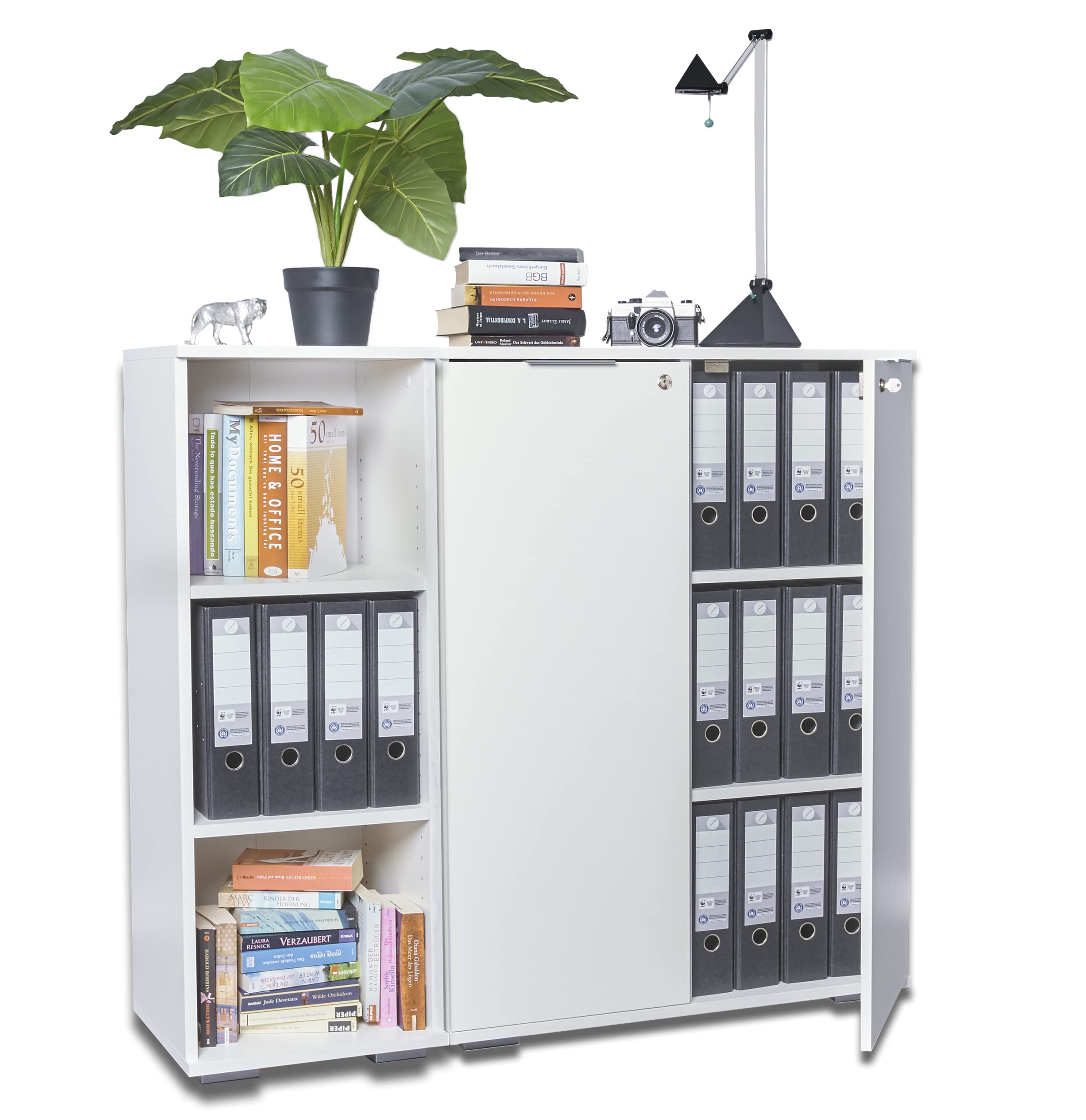 Aktenregal Klein Regal Schmal 40,1 x 109,5 x 35 cm Meerzweckregal 40 cm Breit Bücherregal Stehregal Weiß Für Akten Ordner Büromöbel Holzregal