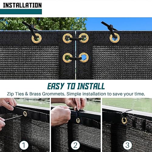 Miniatura 4 de Vallado de latón marrón con una franja negra para privacidad comercial, 130 GSM (tamaños personalizados disponibles)