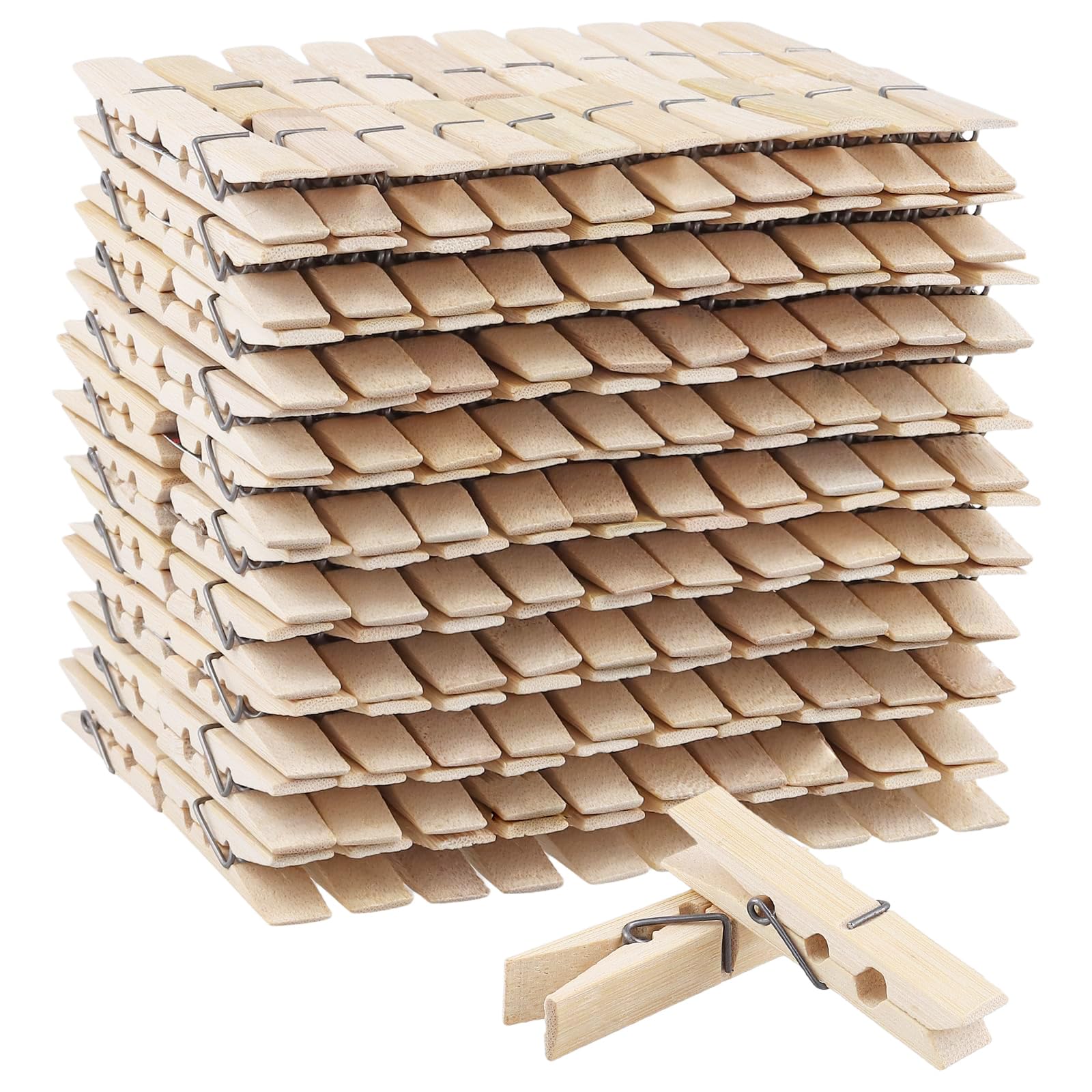 TAICHEUT 600 PCS 6.1x1.1cm Wood Clothes Pegs, Wooden Clothespins, Small Bamboo Clips for Crafts, Clothes, Photos