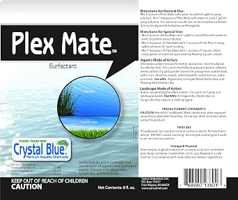 Plex Mate السطحي المائي لمبيدات الأعشاب - 8 أونصات - غير أيونية ، زيادة تغطية المنتج ، زيادة اختراق المنتج ، زيادة فعالية المنتج