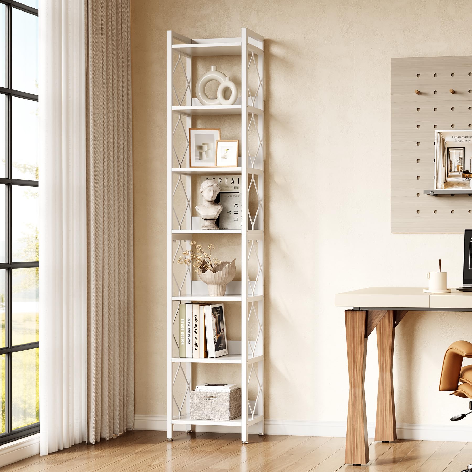 Booktree様 Amazon.com: LITTLE TREE Book Shelf, 7-Tier Tall Bookcase, 78.7