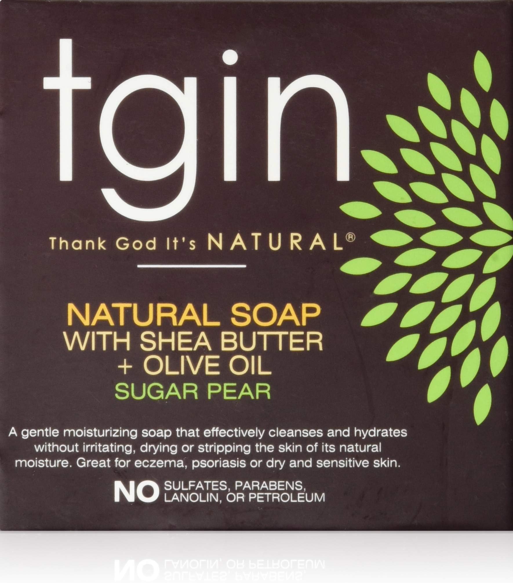 tgin Natural Olive Oil Soap With Shea Butter - Sugar Pear Bar - 4 Oz