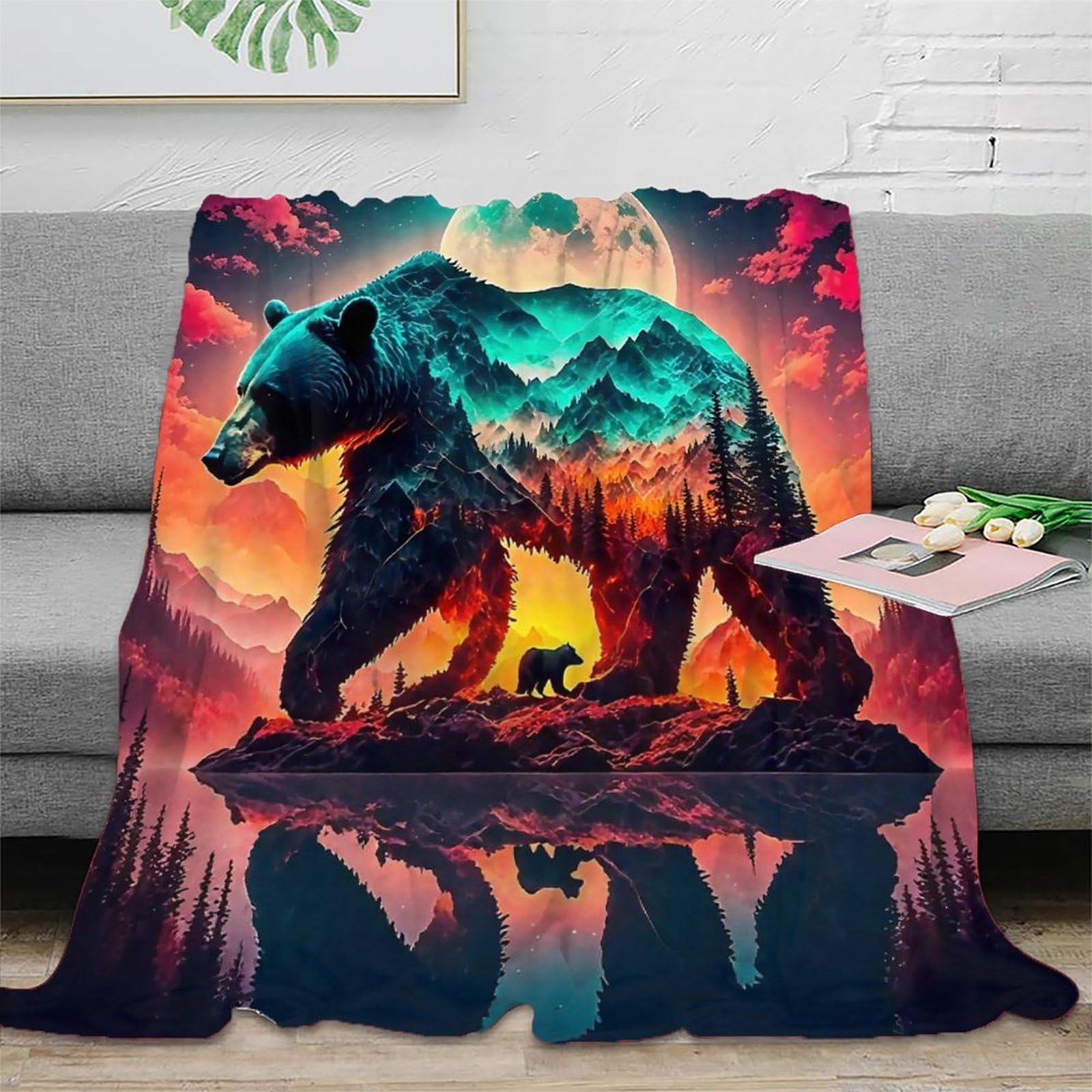 Couverture ours polaire 3D pour des soirées cocooning chaleureuses sur le canapé