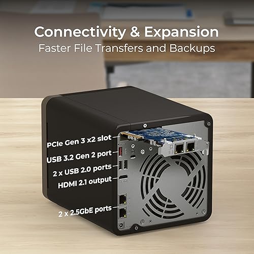 Miniatura 28 de QNAP TS-664-8G-US NAS de escritorio de alto rendimiento de 6 bahías con procesador Intel Celeron Quad-Core, ranuras PCIe M.2 y conectividad de red