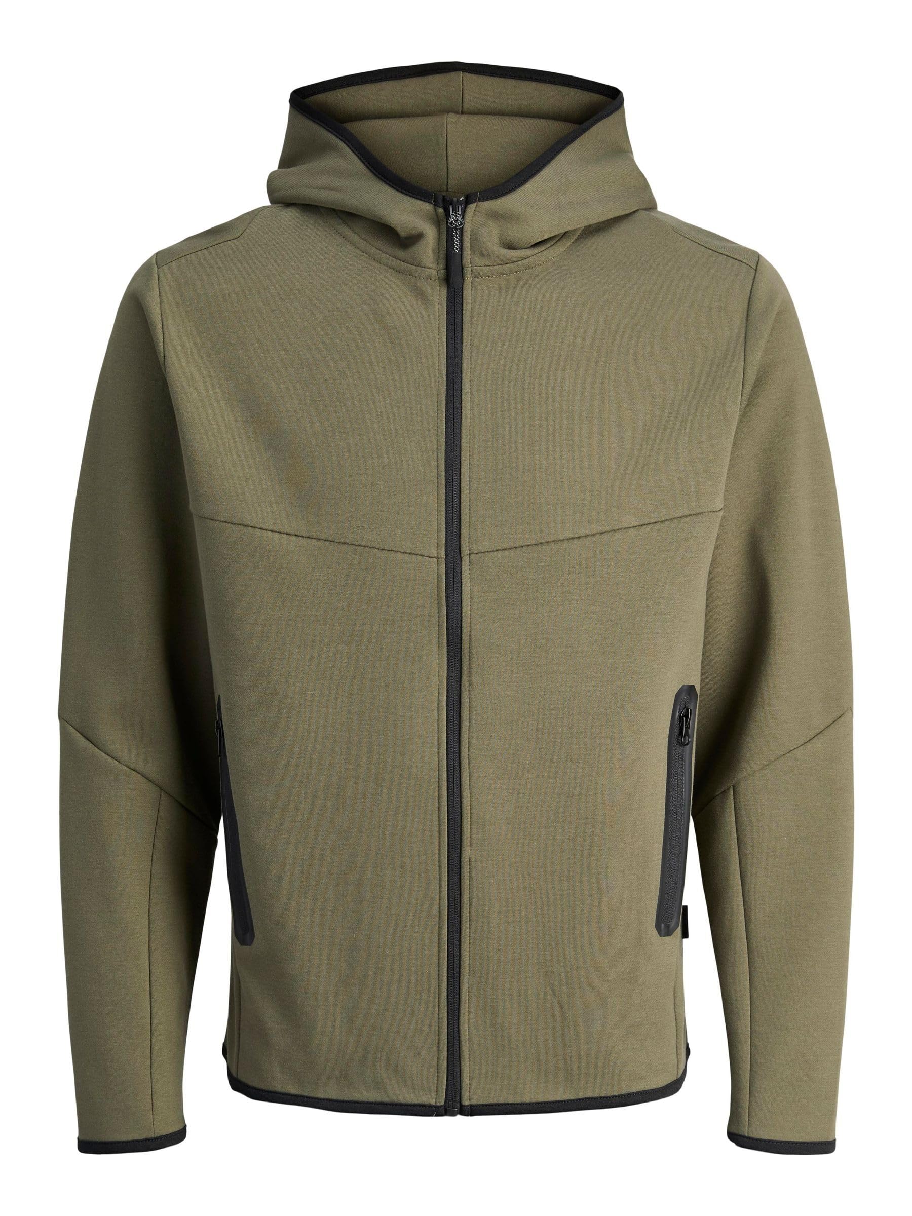 JACK & JONES Men's Jcofusion Sweat Zip Hood Noos, Grape Leaf, M