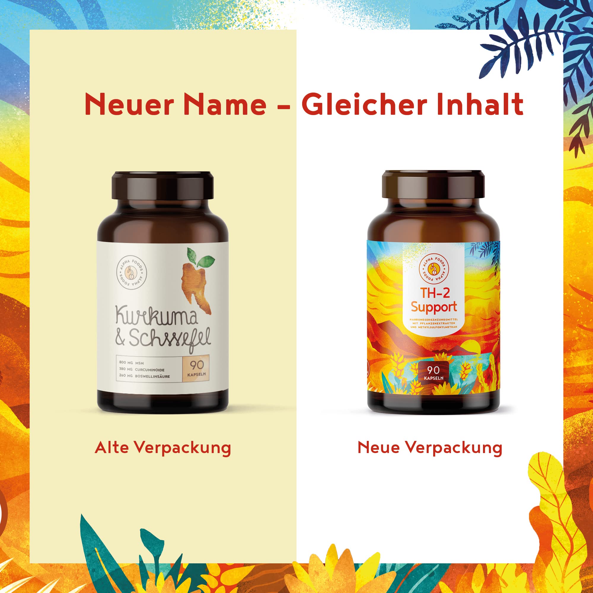 Alpha Foods Kurkuma Extrakt + MSM (Schwefel) - 90 Kapseln - 95% Curcumin Anteil des Kurkumaextrakts - mit Spirulina, Weihrauch, Zimt, Ingwer und Pfeffer Extrakt - synergetische Wirkstoffe