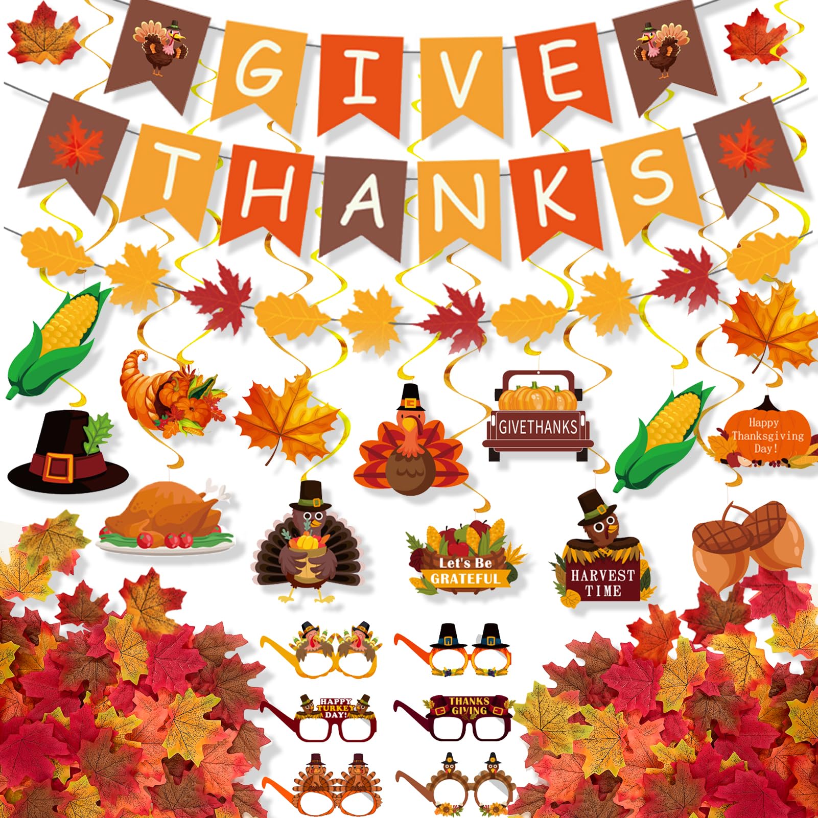 Thanksgiving banner and garland decoration set