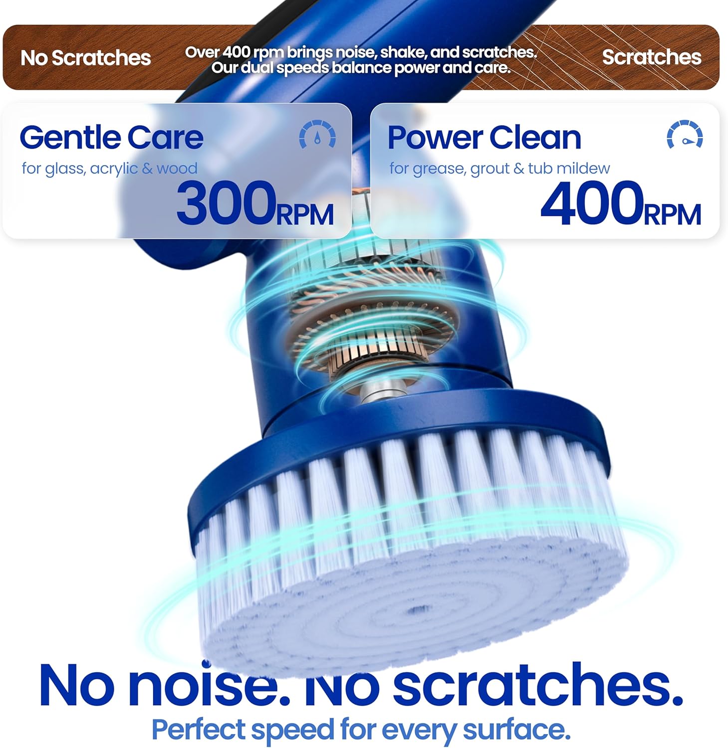 2026 Upgraded Electric Spin Scrubber: 120 Min Runtime, IPX7 Waterproof Cordless Power Scrubber, Adjustable Extension Handle, 8 Heads, 2 Speeds for Shower, Tub, Tile & Floor