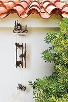 Vista 2 de Sunset Vista Design Studios - Campanilla de viento de metal para exteriores, cabaña forestal