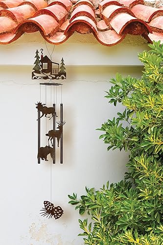 Miniatura 2 de Sunset Vista Design Studios - Campanilla de viento de metal para exteriores, cabaña forestal