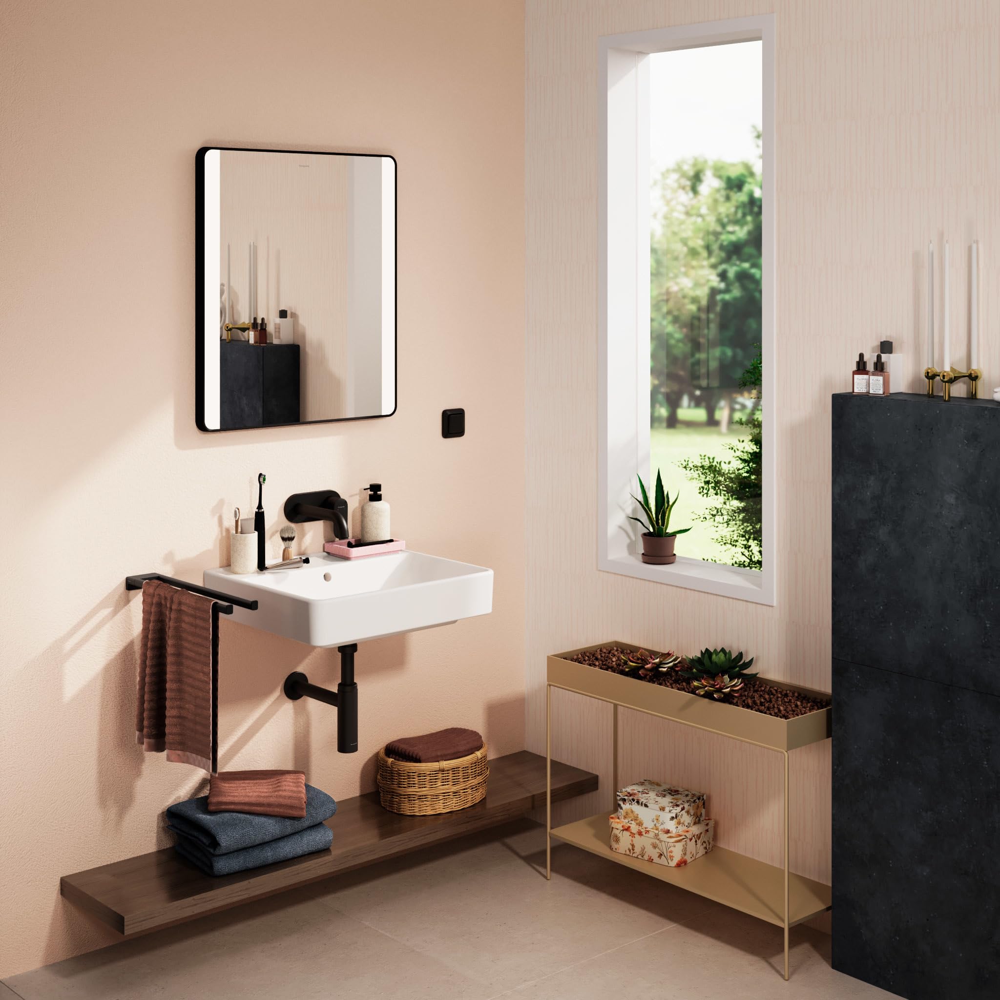 hansgrohe Xanuia Q Waschtisch, ohne Hahnloch, mit Überlauf, 550x480mm, weiß, 60235450