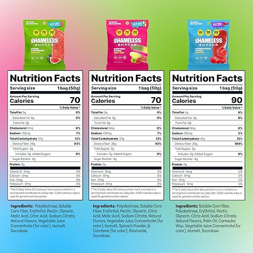 Miniatura 2 de Shameless Snacks - Gomitas keto bajas en carbohidratos sin gluten - Wild Worns, sandía, ballenas Wunderlicious
