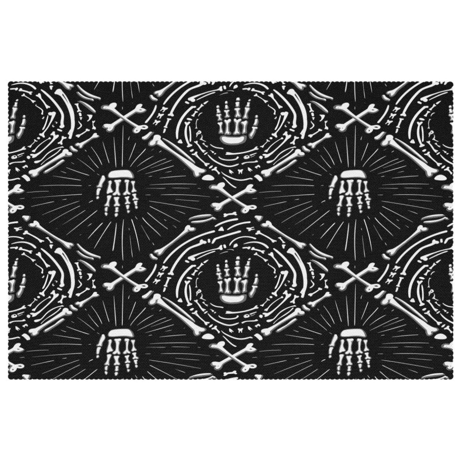 4 Sets de table Halloween lavables en tissu Oxford résistant à la chaleur pour cuisine