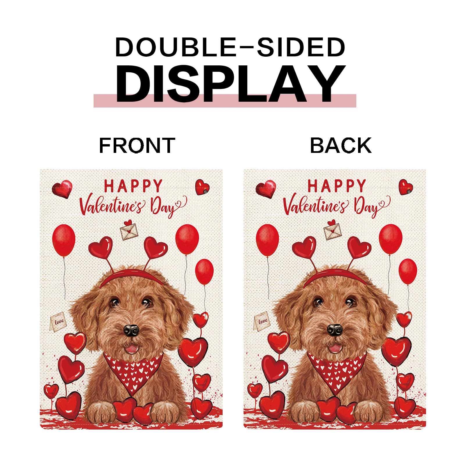 Goldendoodle Gartenflagge Mit Sonnenblumen - Doppelseitige Outdoor-Flagge 32,5x45,7cm