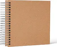 Caderno Scrapbook - Kraft - 20 Folhas - 20x20cm - Bege - Sem Pauta - Folhas Grossas - Album de Fotos - Album de fotos artesanal - Scrapbook colagem de fotos - scrapbook para presente