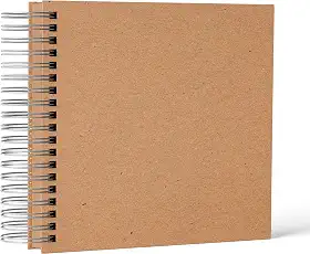 Caderno Scrapbook - Kraft - 20 Folhas - 20x20cm - Bege - Sem Pauta - Folhas Grossas - Album de Fotos - Album de fotos artesanal - Scrapbook colagem de fotos - scrapbook para presente