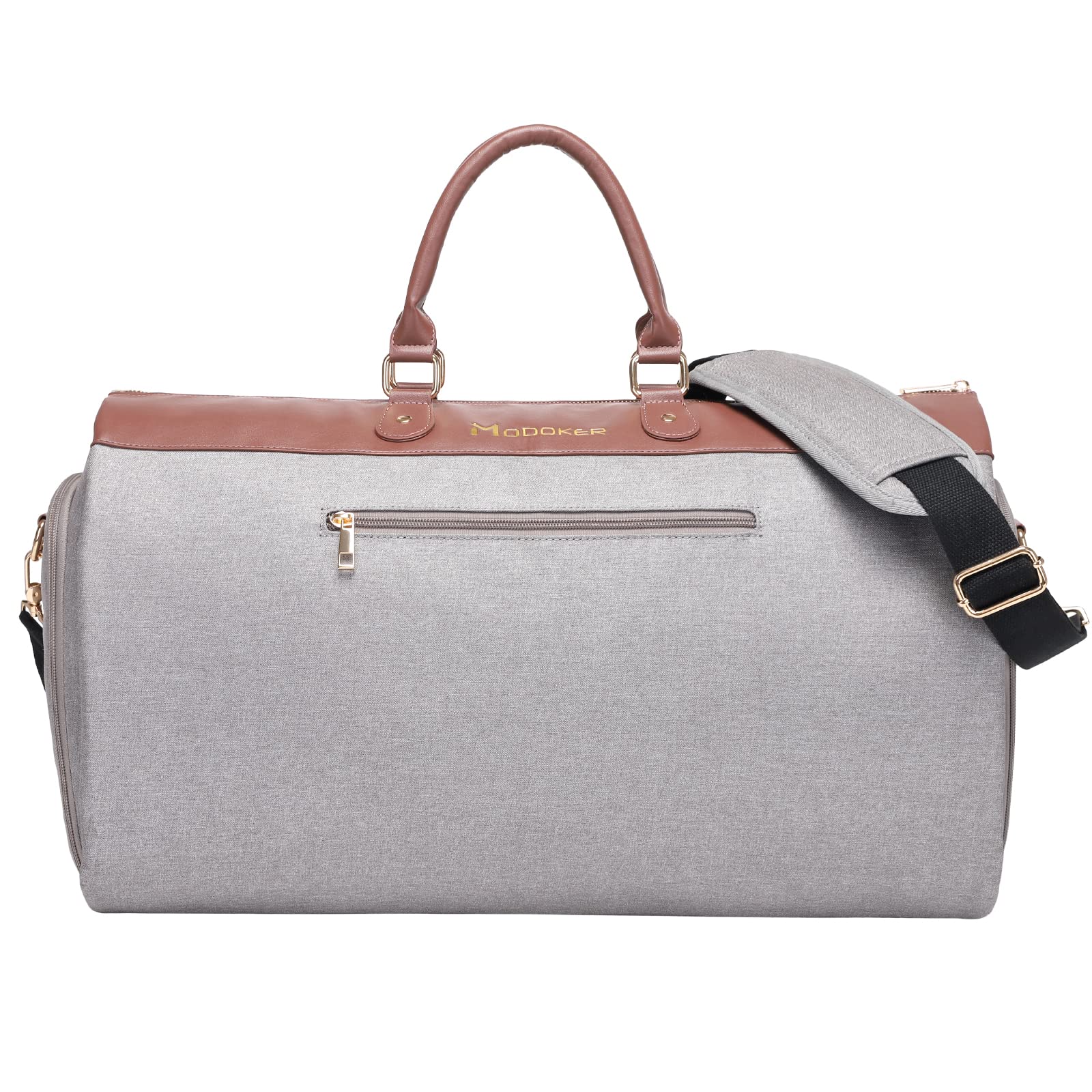 Convertible Garment Bags for Travel Women Men with Shoulder Strap, Modoker Carry on Garment Duffel Bag - 2 in 1 Hanging Suitcase Suit Travel Bags, Grey