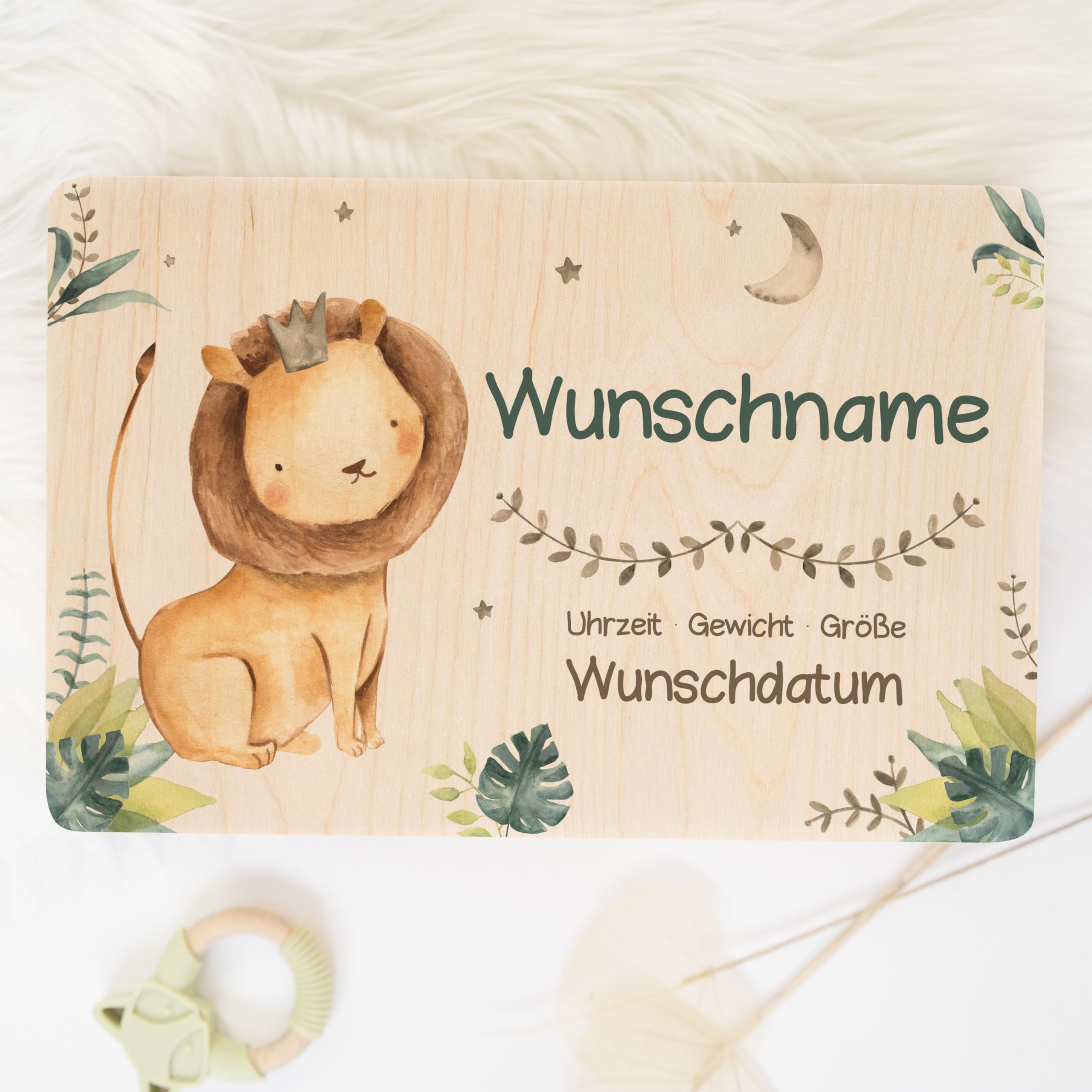 Geschenkfreude Baby Aufbewahrungsbox mit UV Druck - 30x20x14cm - Erinnerungsbox Baby personalisiert - Geschenk zur Geburt - Erinnerungsbox Kinder - personalisierte Holzkiste Neugeborene