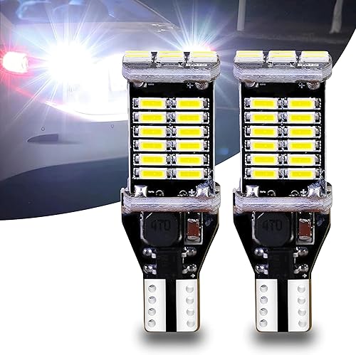 CAN-BUS 4014 30-SMD - 2 bombillas LED para luces de marcha atrás, luces direccionales T15 912 921 de 360, repuesto para automóviles, camiones,