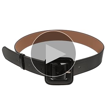 GALPADA Black Patent Leather Belt Women: Retro Wide with