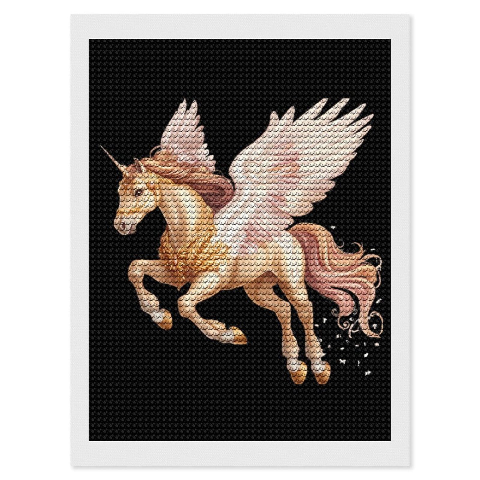 Nclqvjxzkhw Style A Horse With Wings Diamond Art Painting For Adult Round Diamonds Pictures Arts Crafts Home Wall Decor 12"X16"