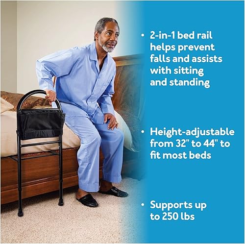 Miniatura 2 de Carex - Rieles de cama para adultos mayores para asistencia  Rieles para cama  Rieles de seguridad para cama para personas mayores  ajustables para