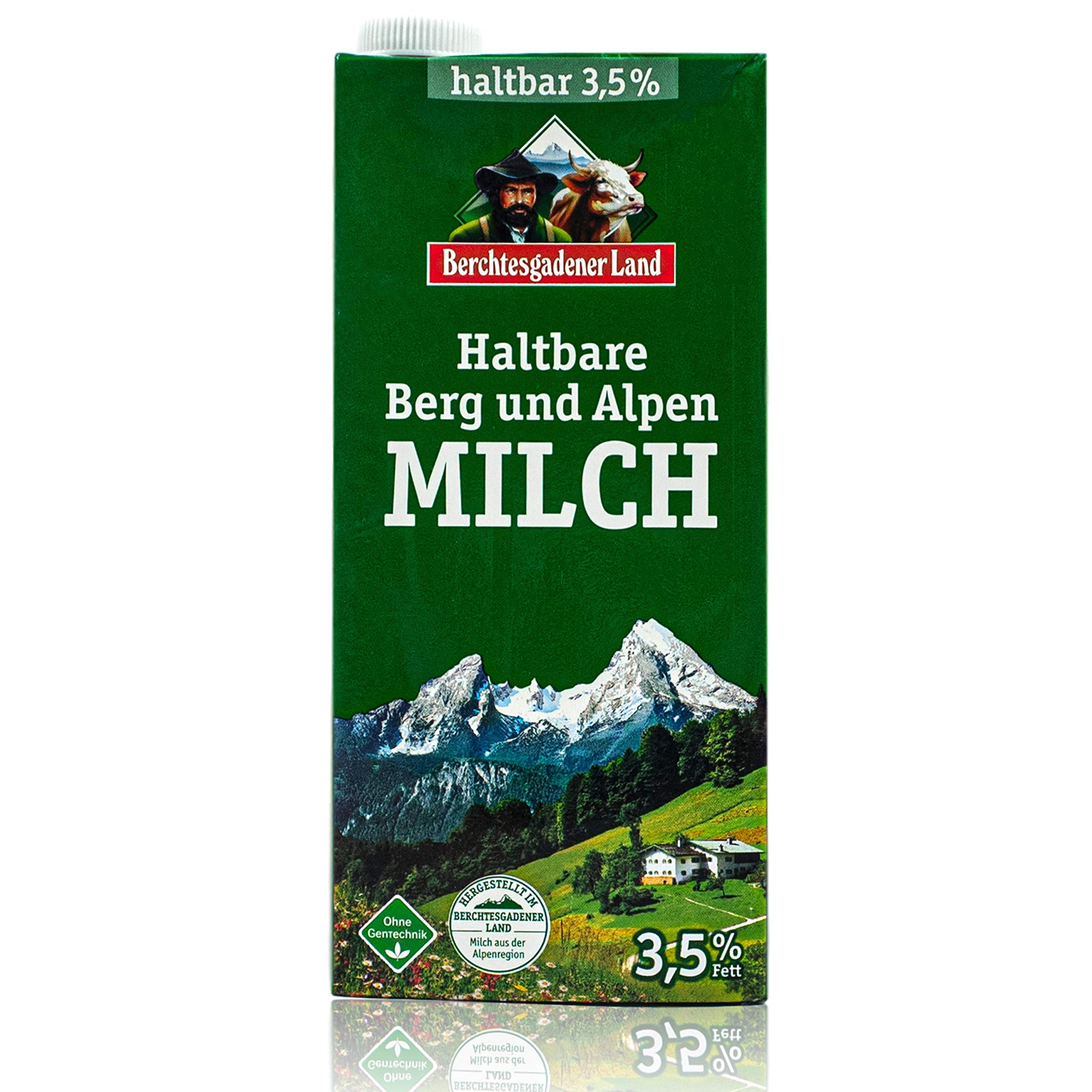 Berchtesgadener Land - 10 Stück H-Vollmilch 3,5% in 1 Liter Packung haltbare Milch von Höfen aus der Berg- und Alpenregion (Bergbauernmilch)