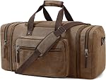 EKOROMIER Canvas Expandable Duffle Bag for Men Traveling, Luggage Travel Bag Weekender Overnight Bag,Mens Gym Carry on Duffel Bags（Dark Grey）