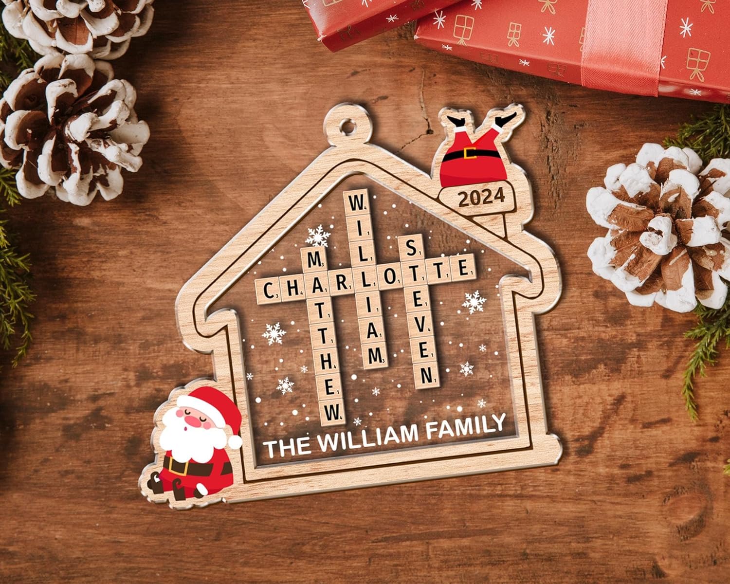 Custom Family Name Crossword Puzzle, Scrabble Personalized