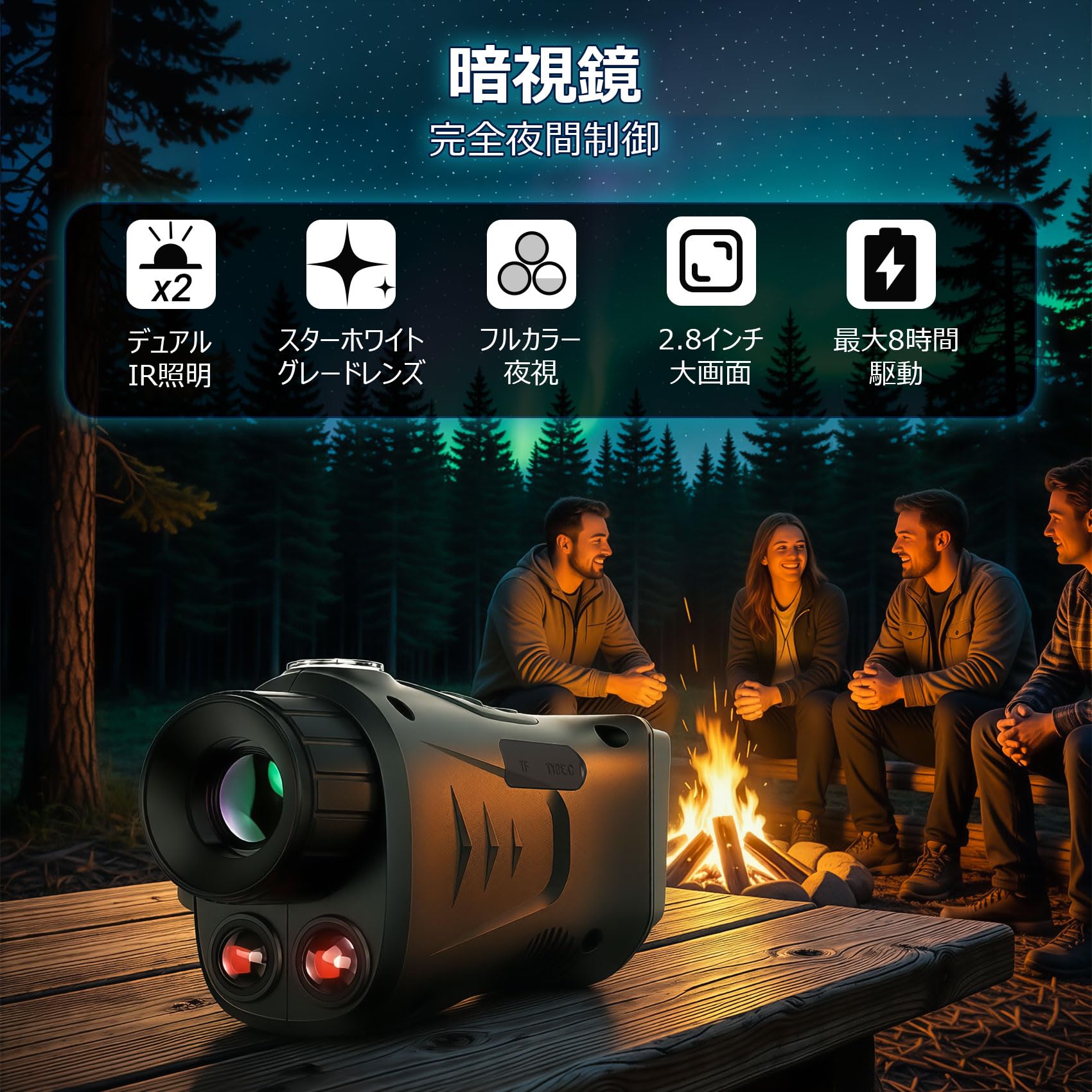 Amazon.co.jp: 2026新型暗視鏡 単眼鏡型 フルカラー ナイトビジョン