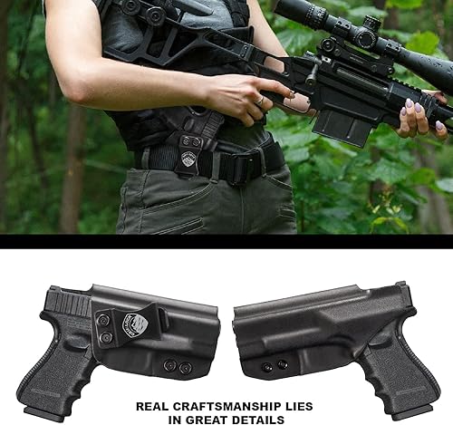 Miniatura 4 de IWB Kydex - Funda compatible con Glock 17 Glock 2627 33 GLOCK1919X233245 Gen1- 5 cintura interior para hombres y mujeres ajuste y retención sin