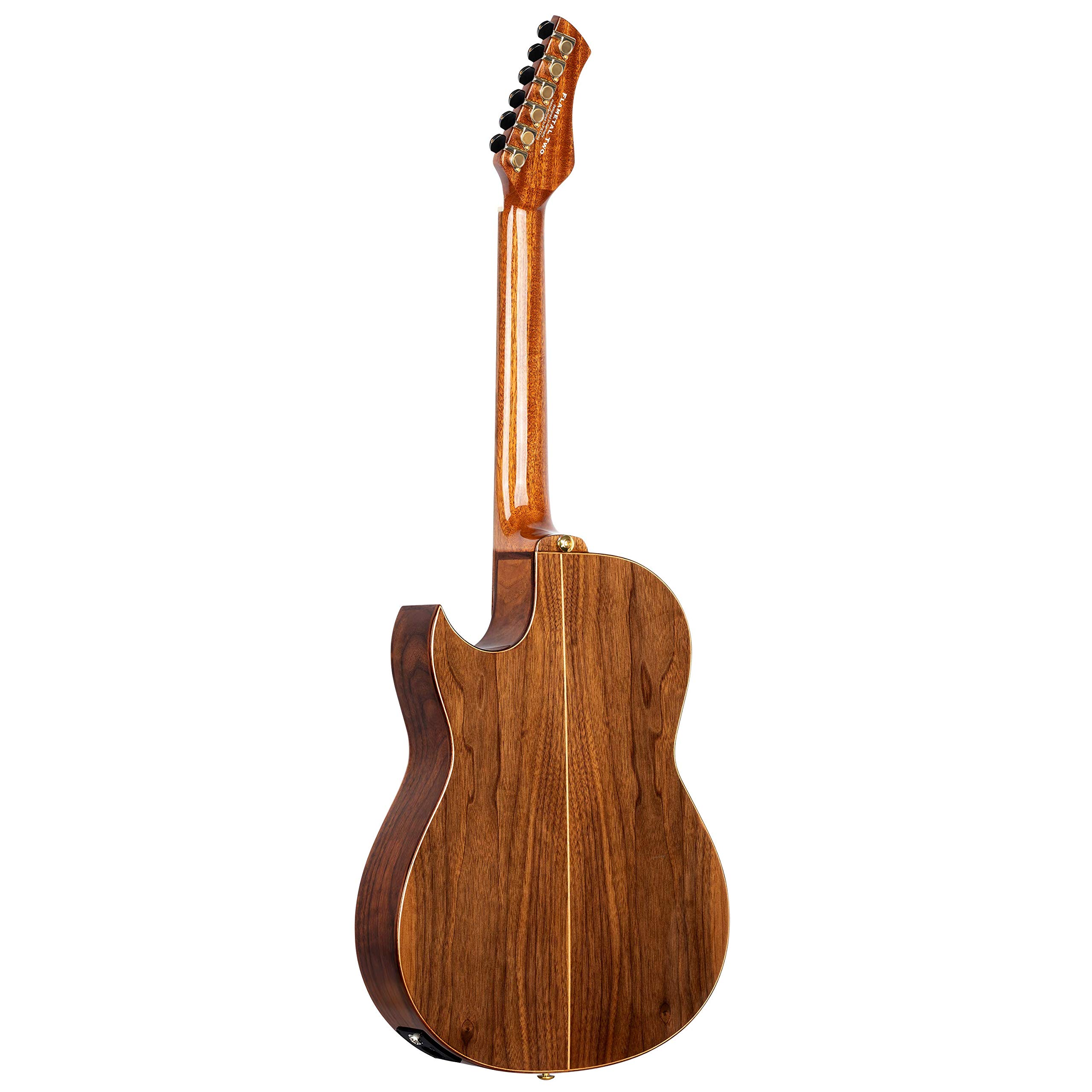 Ortega Ben Woods Signature Guitar Reversed Headstock Nylon 6 Corde + Custodia morbida Ben Woods - Sistema Fishman -Ortega con uscita XLR (FLAMETAL-TWO)