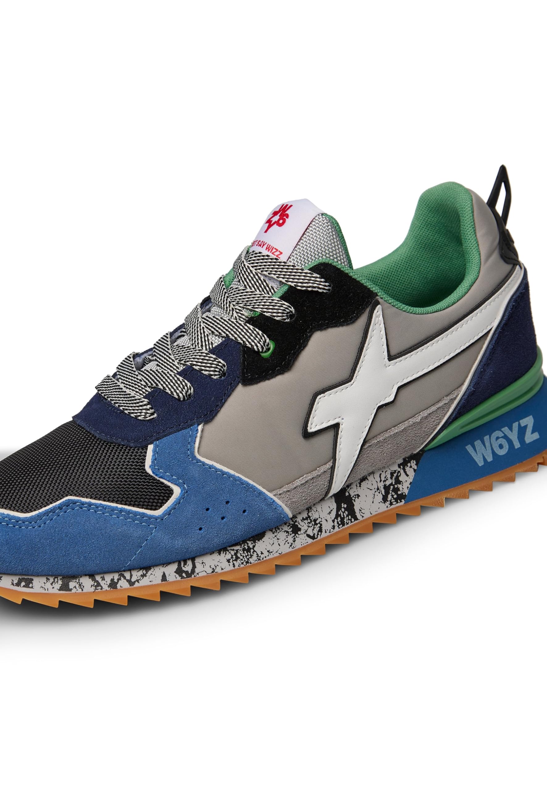 w6yz Jet-M Suede/Nylon Marble Sole Azure-Multi