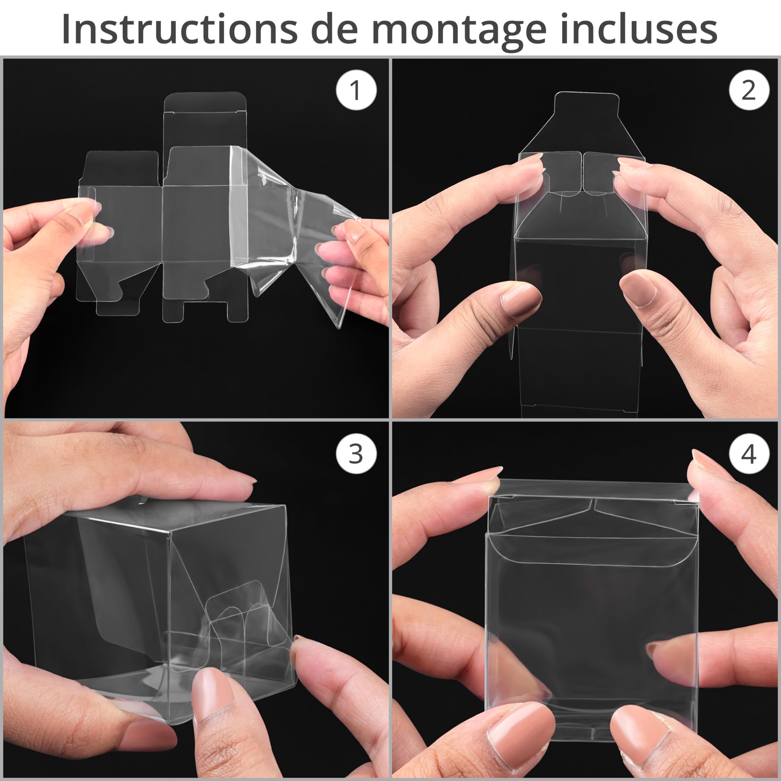 100 Boîtes Cadeaux Transparentes 5x5cm - Pour Macarons, Bonbons, Dragées
