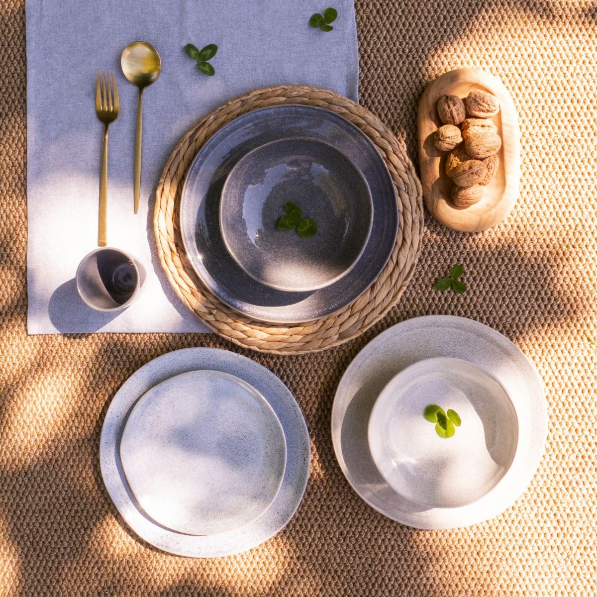 Artime Lot de 6 Assiettes Creuses Grises, Vaisselle Unie, Assiettes en Céramique, Assiettes Adaptées au Lave-vaisselle et Micro-onde