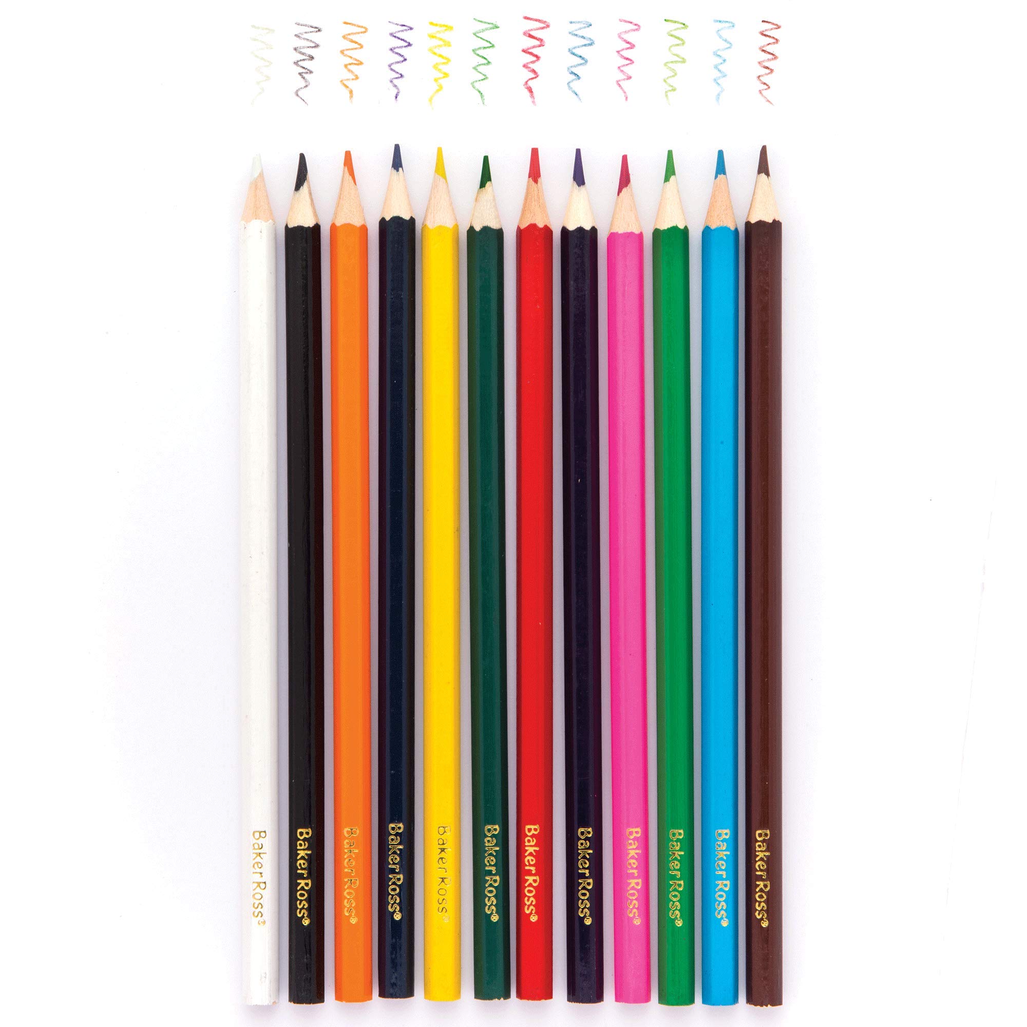 Baker Ross Value Pack of Kids Colouring Pencils, Suitable for Classroom Stationery Kits, Adults Colouring Pencils and Arts and Crafts Supplies (3 boxes of 12) , Assorted , AR873