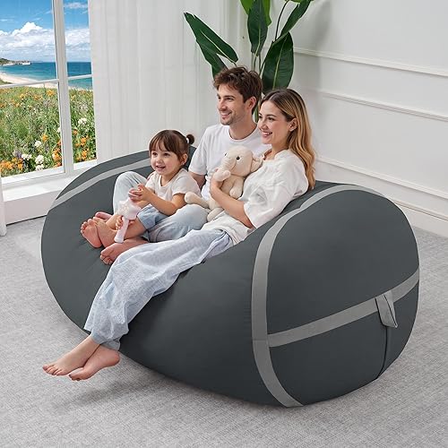 Miniatura 248 de HABUTWAY Puf gigante de 2 pies para adultos, con relleno de espuma viscoelástica, puf grande con funda de terciopelo holandés extraíble para sala de