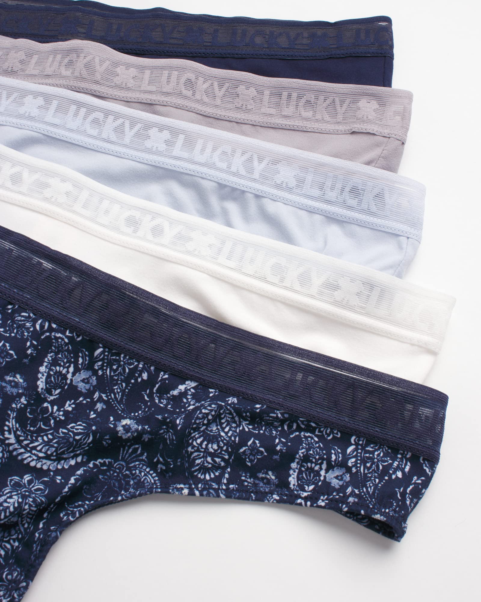 Lucky Brand Paquete de 10 bragas tipo tanga para mujer