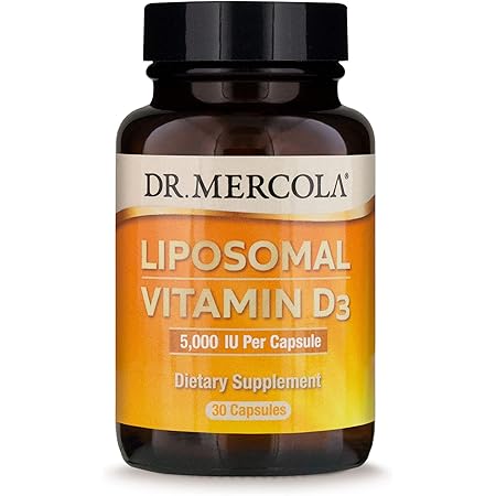 Dr. Mercola, Liposomal Vitamin D3 Dietary Supplement, 5,000 IU, 30 Servings (30 Capsules), Supports Heart and Immune Health, Non GMO, Soy Free, Gluten Free