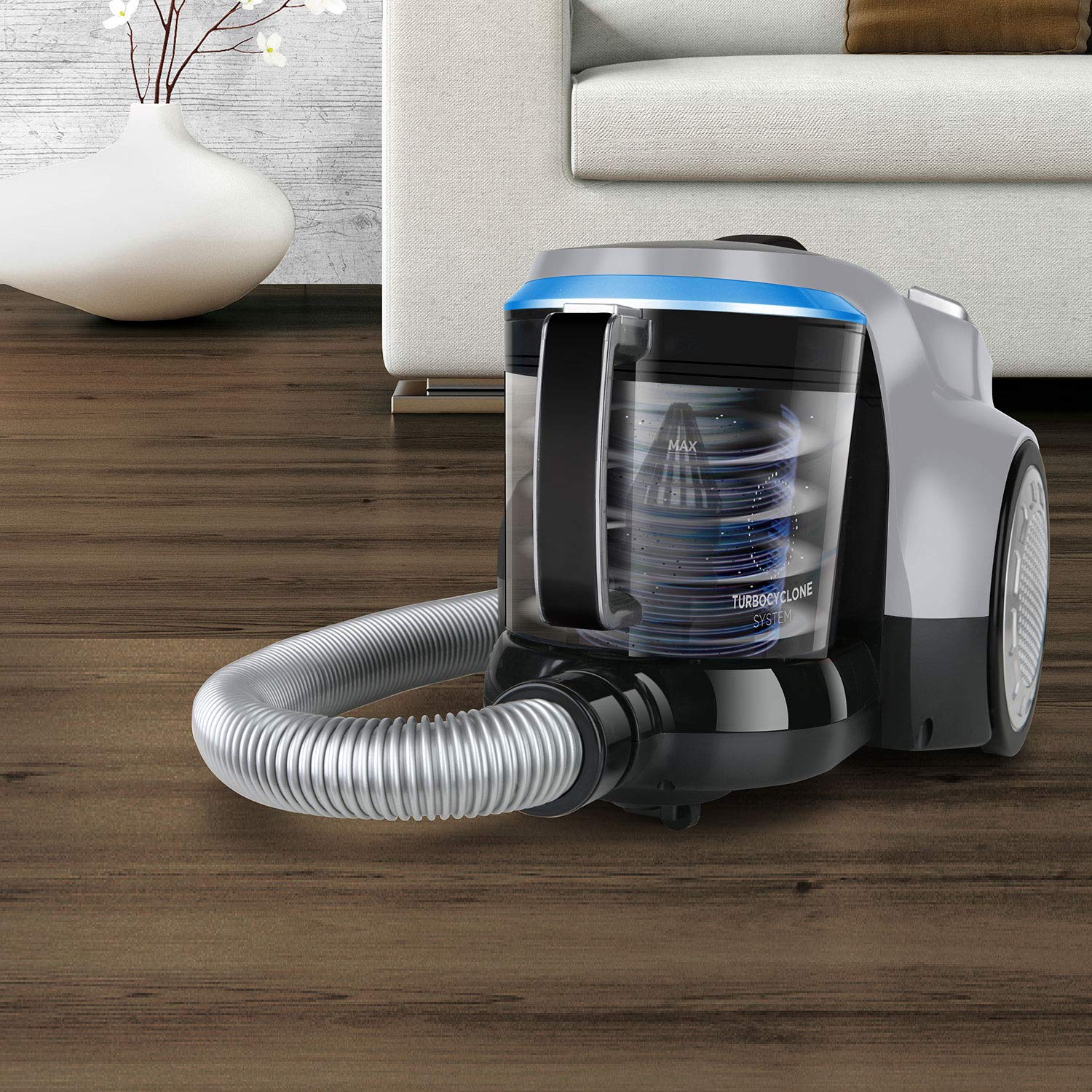 Black+Decker BXVML700E Aspirador sin Bolsa, 700 W, Gris