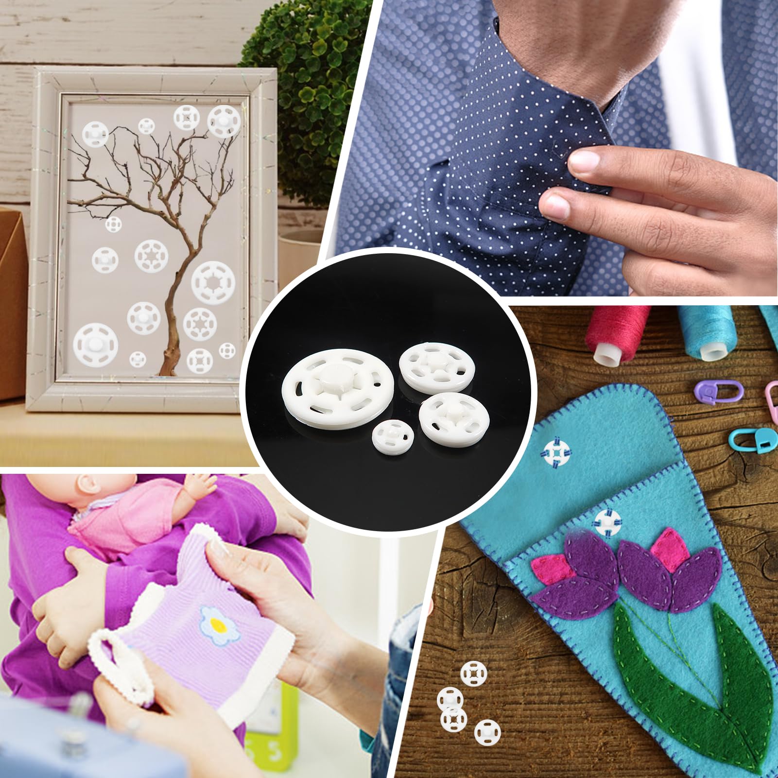 Boutons Pression A Coudre 13 Mm Plastique Noir PRYM Réf 347162