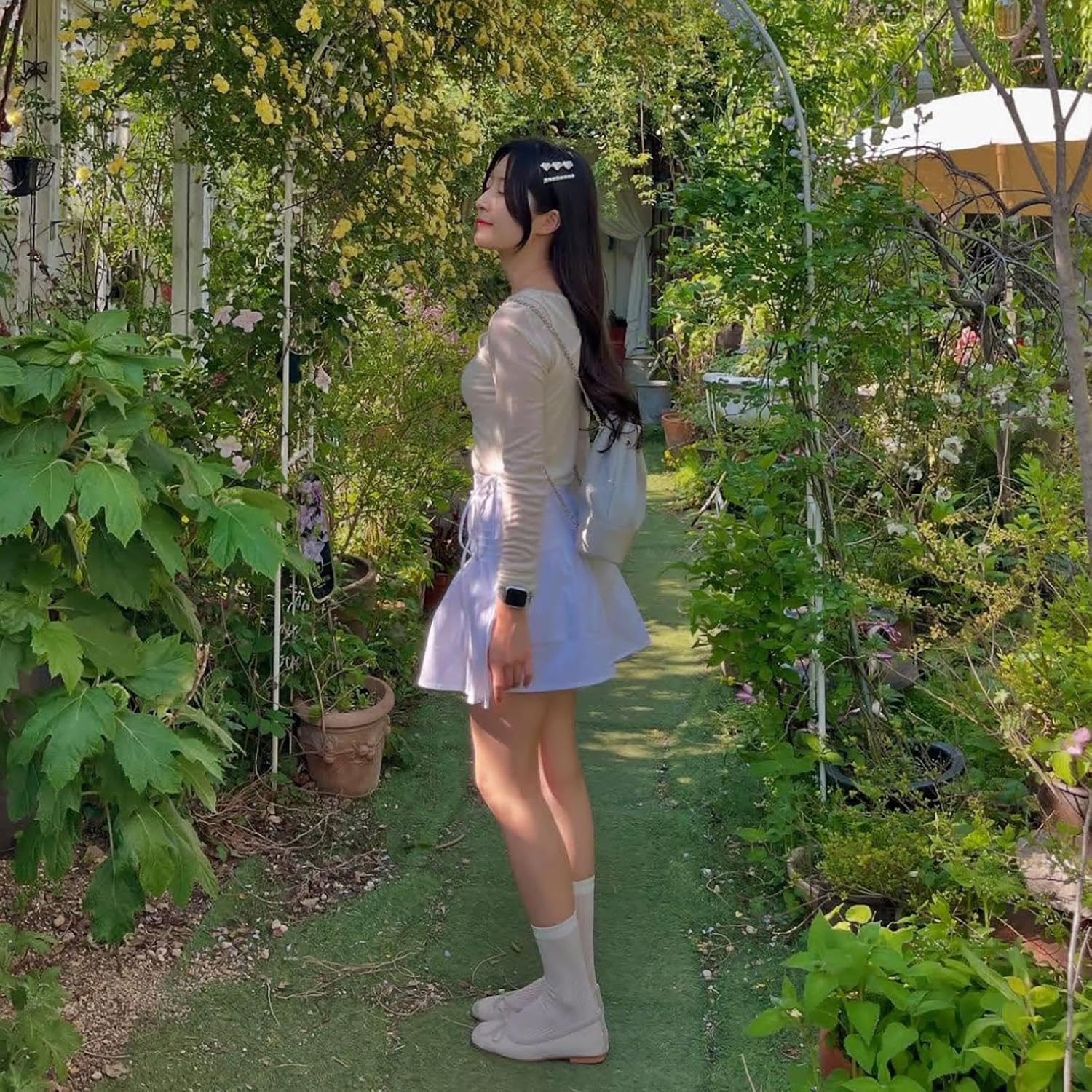 YOXIER Backpack ，Fashionable minimalist backpack - lightweight tweed, cute heart B accessory (Grey) - Image 6