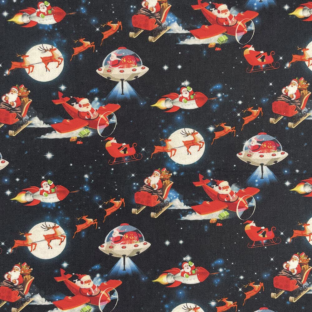 100% Cotton Christmas Fabric Material Sold By the Metre 140cm Wide - Flying Feather Christmas - CC328 - Half METRE โ image 1